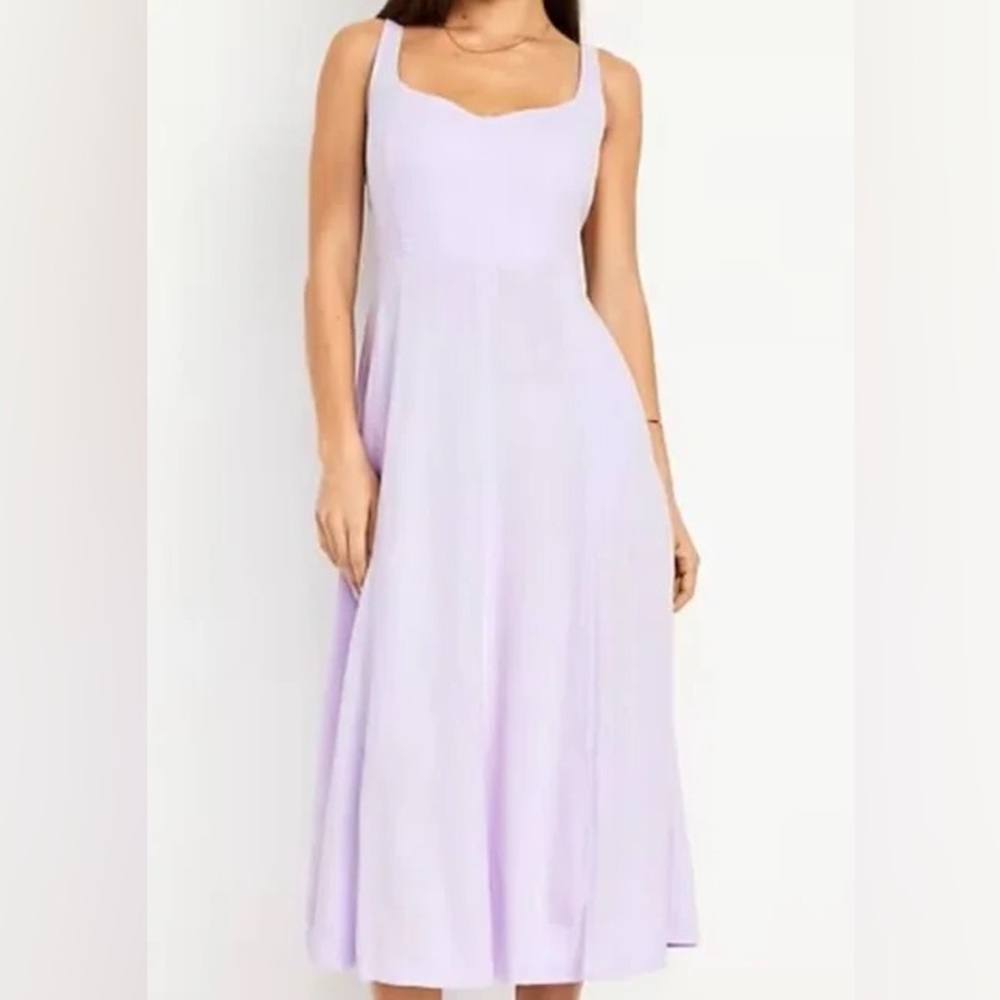 Old Navy Linen-Blend Cami Midi Dress | Lavender | Size M